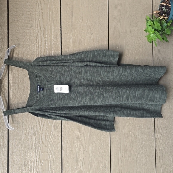 Torrid Slub Pullover Tunic V-Neck Cold Shoulder Sweater Fall 2x NWT NEW olive - Picture 7 of 11